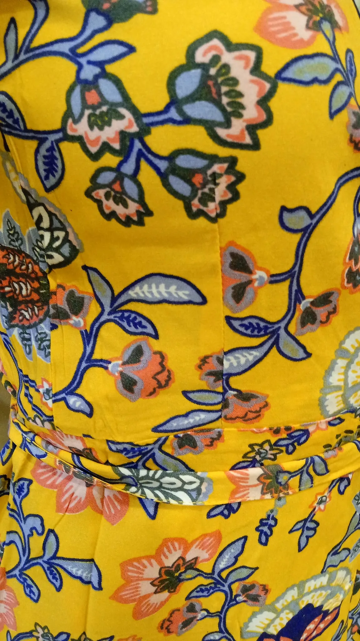 Summer flamenco wrap dress - yellow flowers