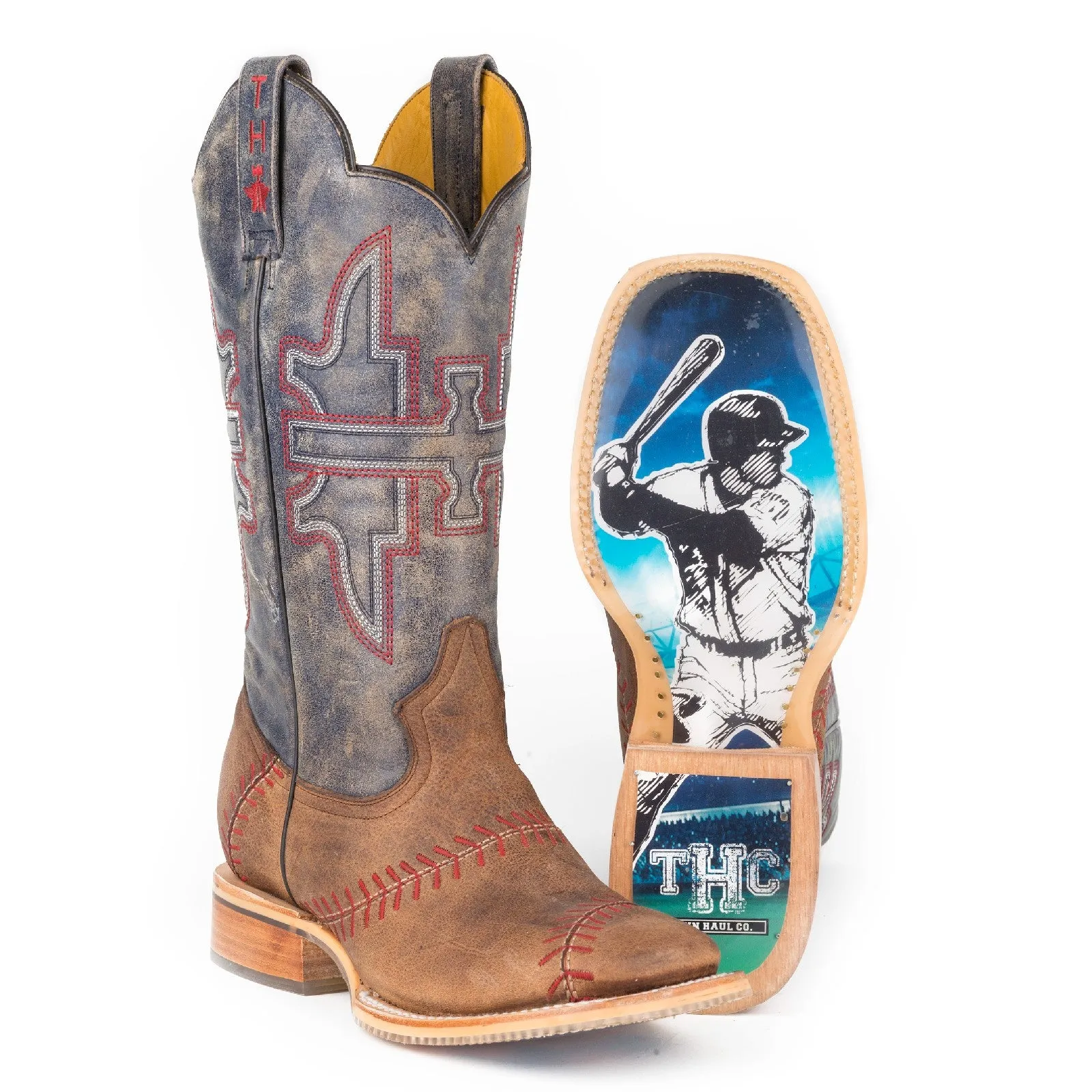 Tin Haul Men's Slugger W/ Field Of Dreams Square Toe Boots 0282