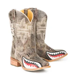 Tin Haul Men's Toastin A Gnarly Shark / Beer Girl Square Toe Boots 0002