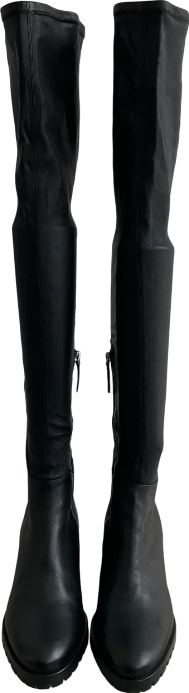 Uterque Black Over The Knee Boots UK 8 EU 41 👠