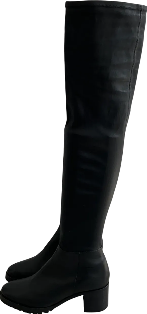 Uterque Black Over The Knee Boots UK 8 EU 41 👠