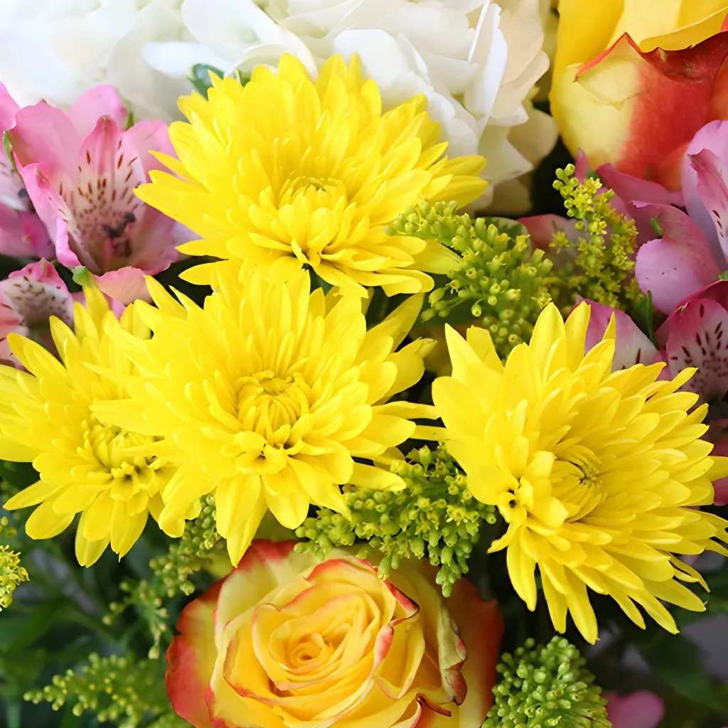 Yellow Countryside Village Flower Bouquet