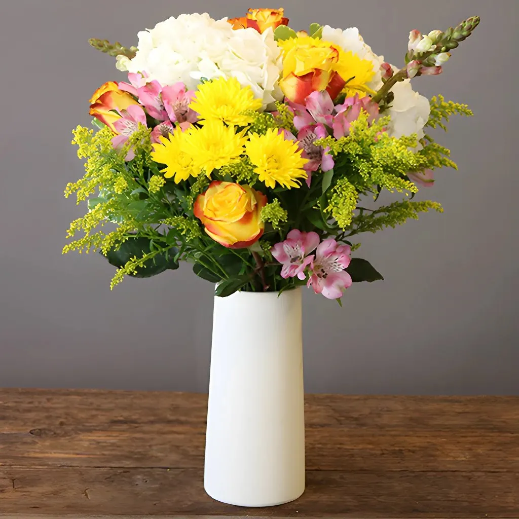 Yellow Countryside Village Flower Bouquet