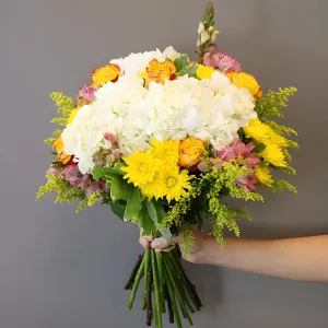 Yellow Countryside Village Flower Bouquet