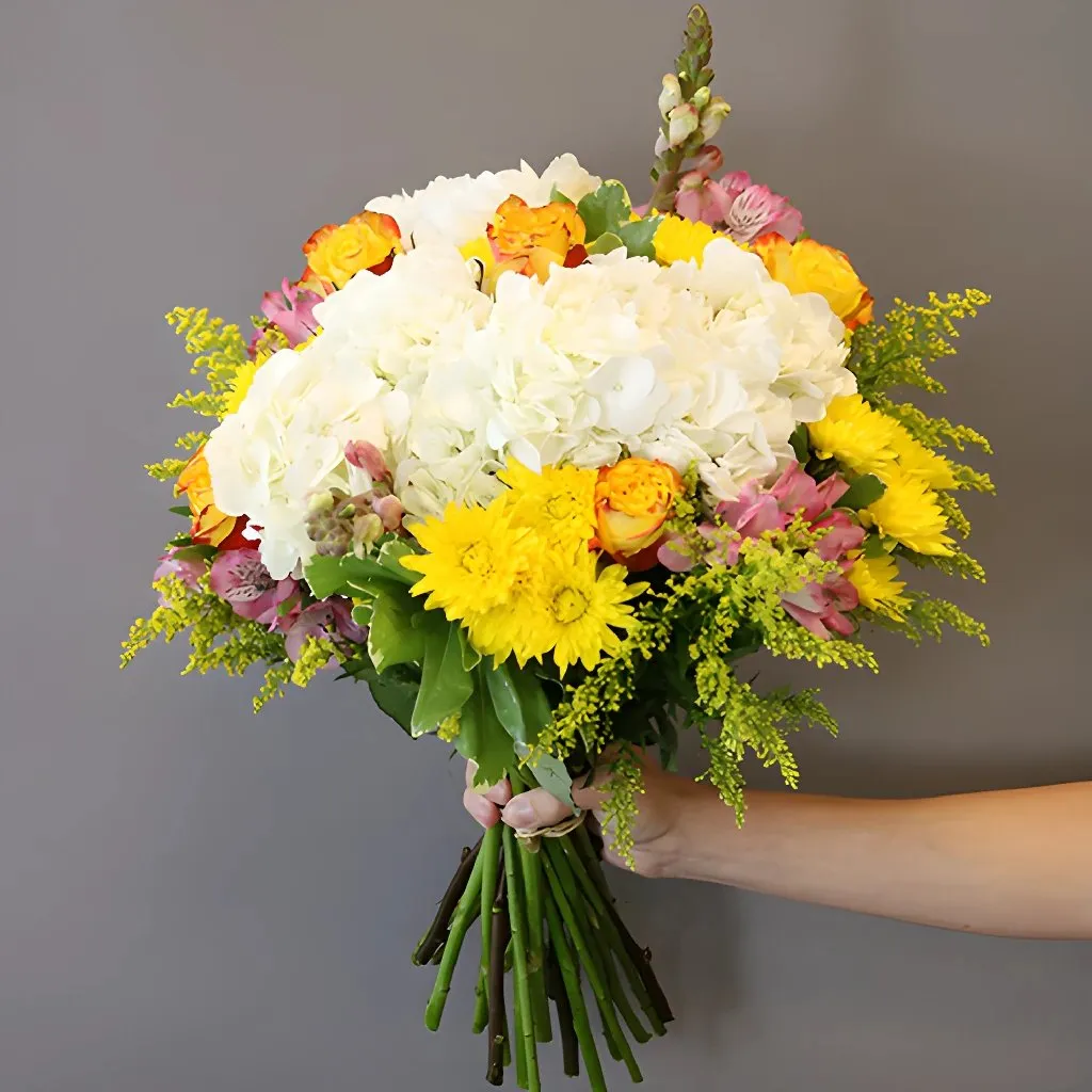 Yellow Countryside Village Flower Bouquet